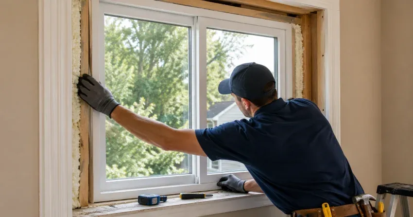 close-up of Low-E glass coating on an insulated window Lansdowne Meadow, Woodstock