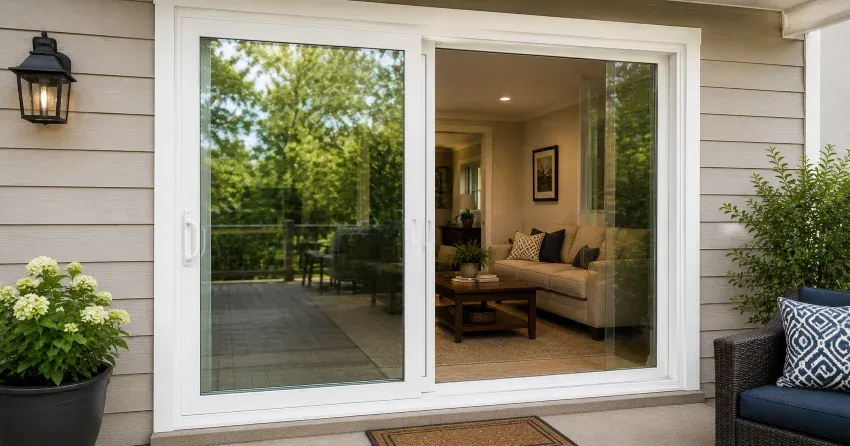 new patio door replacement installed in Woodstock home