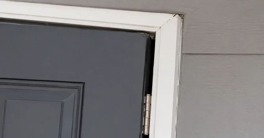 technician tightening a loose door hinge in Woodstock
